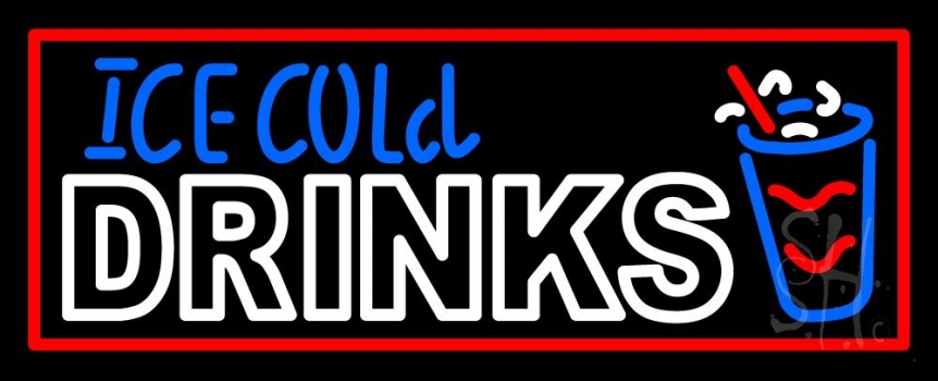 Ice Cold Drinks Neon Sign