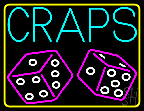 Craps With Dies 1 Neon Sign
