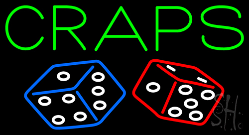 Craps With Dies 2 Neon Sign