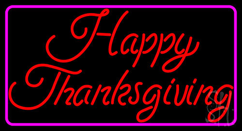 Cursive Happy Thanksgiving 1 Neon Sign