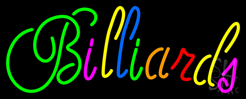 Cursive Letter Billiards 1 Neon Sign