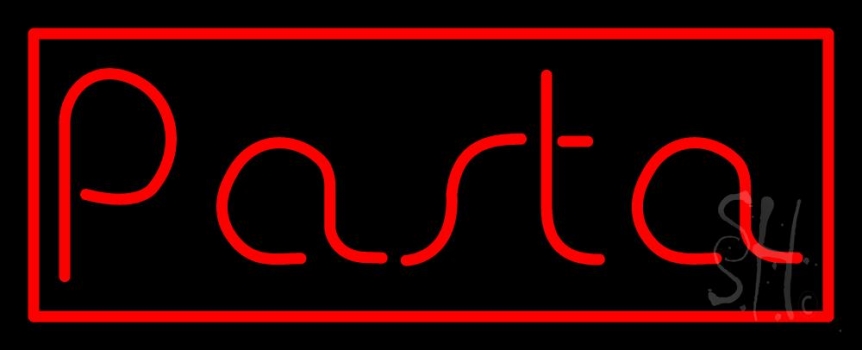Pasta With Red Border Neon Sign