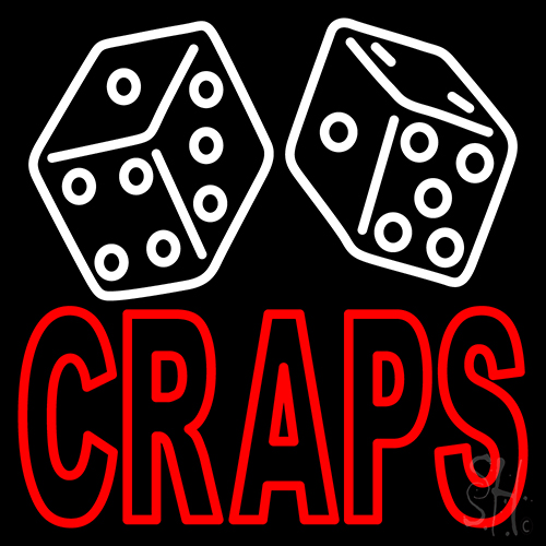 Double Stroke Craps With Dise 2 Neon Sign