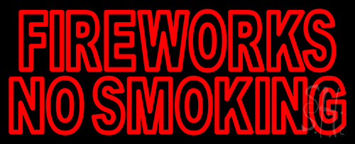 Double Stroke Fire Works No Smoking Neon Sign