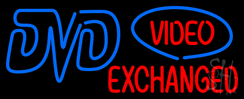 Dvd Video Exchanged Neon Sign
