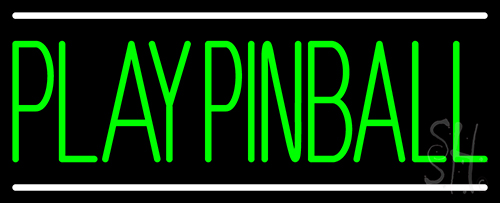 Green Play Pinball Neon Sign