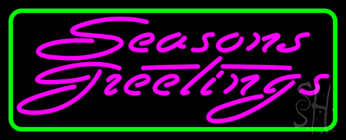 Green Seasons Greetings 1 Neon Sign