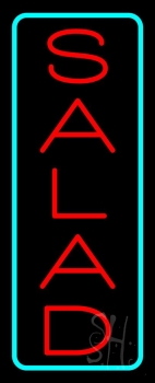Red Salad With Blue Border Neon Sign