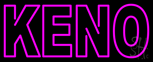 Keno With Outline Neon Sign