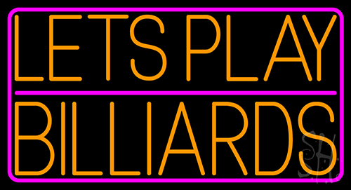 Lets Play Billiard 3 Neon Sign