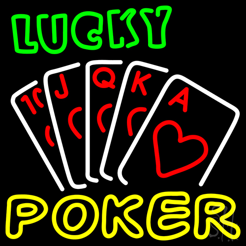 Lucky Poker Neon Sign