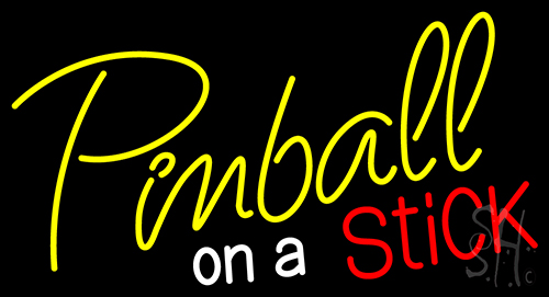 Pinball On A Stick Neon Sign