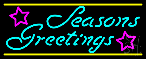Cursive Seasons Greetings 2 Neon Sign