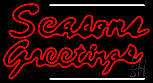 Double Stroke Seasons Greetings 2 Neon Sign