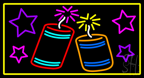 Fire Work 2 Logo Neon Sign