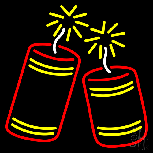 Fire Work Logo Neon Sign