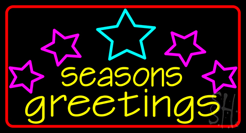 Seasons Greetings With Holy 2 Neon Sign