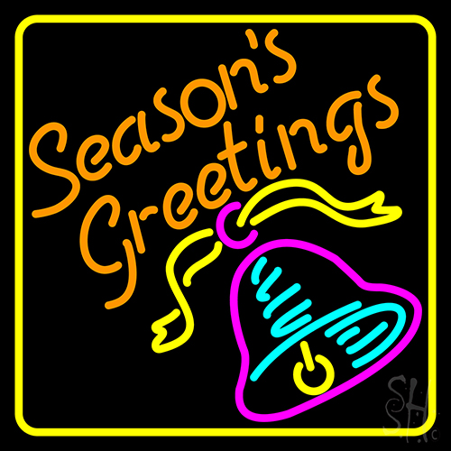 Seasons Greetings With Bell 1 Neon Sign