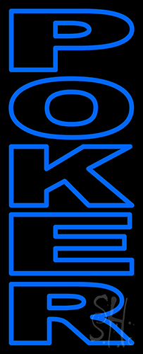 Vertical Poker Neon Sign