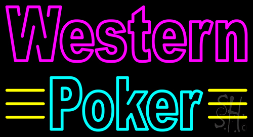 Western Poker 3 Neon Sign