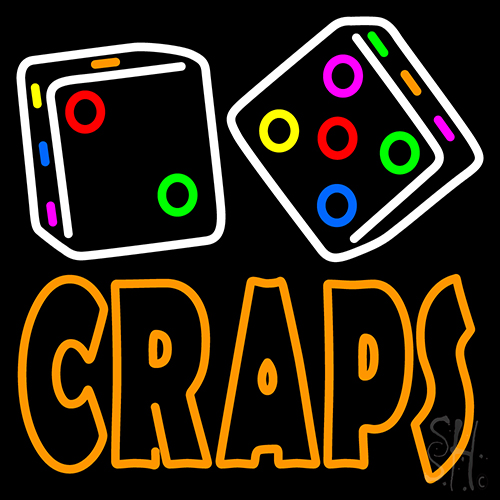 Craps With Dise 1 Neon Sign