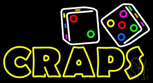 Craps With Dise Neon Sign