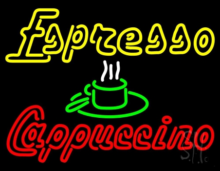 Double Stroke Espresso Cappuccino Neon Sign