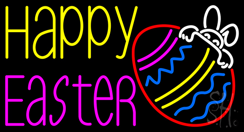 Happy Easter 4 Neon Sign
