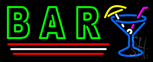 Bar In Between Martini Glass Neon Sign