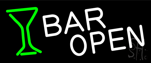 Bar Open With Wine Glass Neon Sign