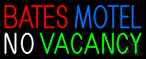Bates Motel No Vacancy Neon Sign