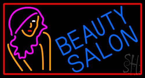 Beauty Salon With Girl Neon Sign