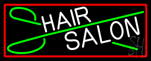 Blue Hair Salon With Scissor Neon Sign