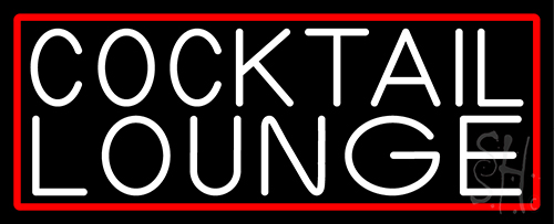 Cocktail Lounge With Red Border Neon Sign