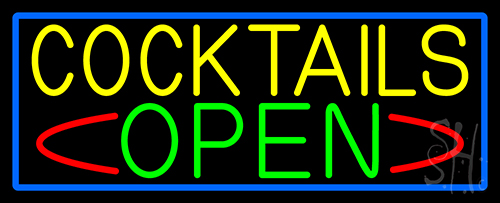 Cocktails Open Neon Sign