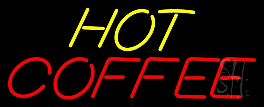 Yellow Hot Red Coffee Neon Sign
