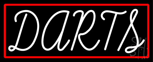 Darts With Red Border Neon Sign