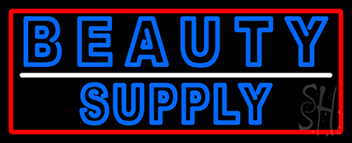 Double Stroke Blue Beauty Supply Neon Sign
