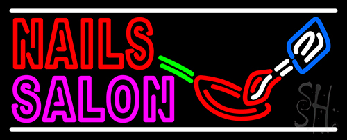 Double Stroke Nail Salon Logo Neon Sign