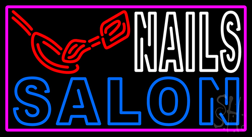 Double Stroke Nail Salon Logo Neon Sign