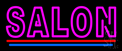Double Stroke Salon Neon Sign