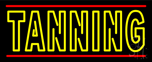 Double Stroke Yellow Tanning Neon Sign