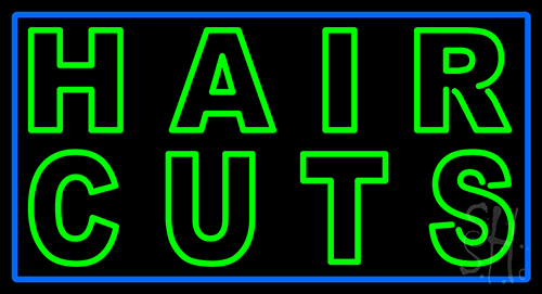 Green Hair Cuts Neon Sign