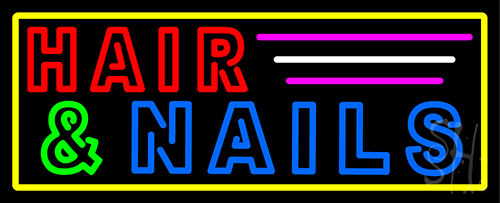 Hair And Nails Double Stroke Neon Sign