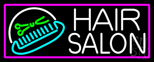 Hair Salon With Scissor And Comb Neon Sign