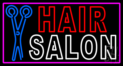 Hair Salon With Scissor Neon Sign
