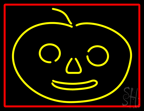 Jack O Lantern With Red Border Neon Sign