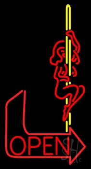 Pole Dance Girl Open Neon Sign