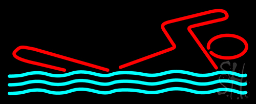Man Swimming Neon Sign