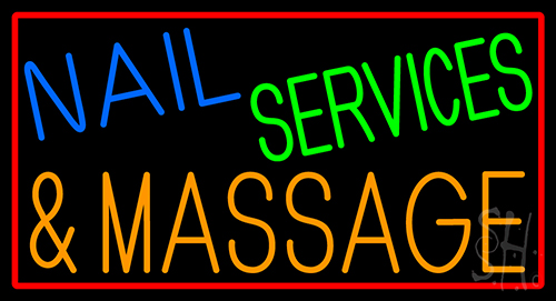 Nail Services And Massage Neon Sign